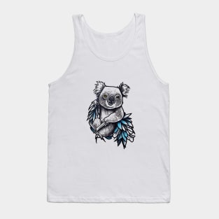 Koala Bear Wild Animal Nature Illustration Art Tattoo Tank Top